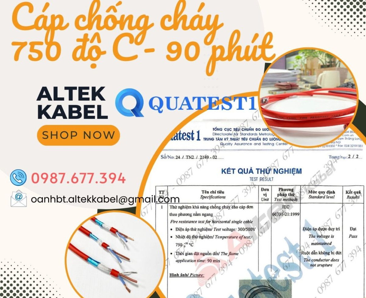 Cáp chống cháy chống nhiễu 2x1.0 IEC60331