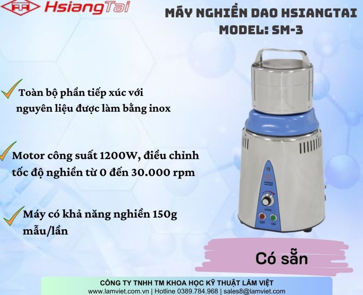 (Hàng có sẵn) Máy Nghiền Dao HSIANGTAI SM-3