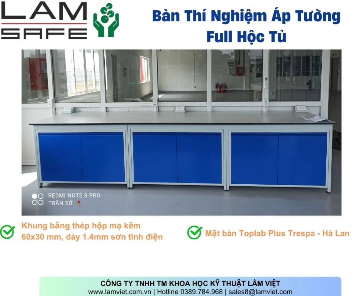 Bàn Thí Nghiệm Full Hộc Tủ