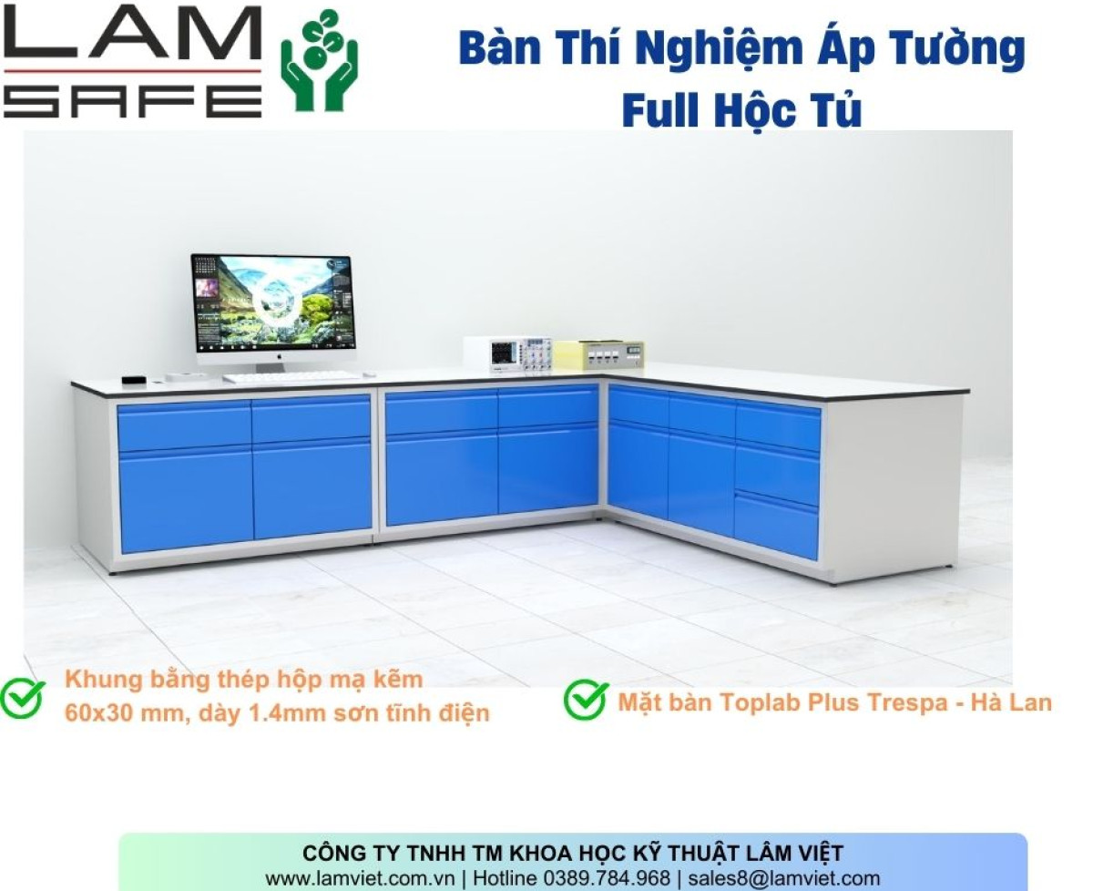 Bàn Thí Nghiệm Full Hộc Tủ