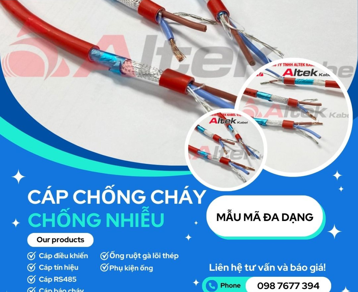 Dây cáp tín hiệu chống cháy chống nhiễu 2x1.5 IEC60331