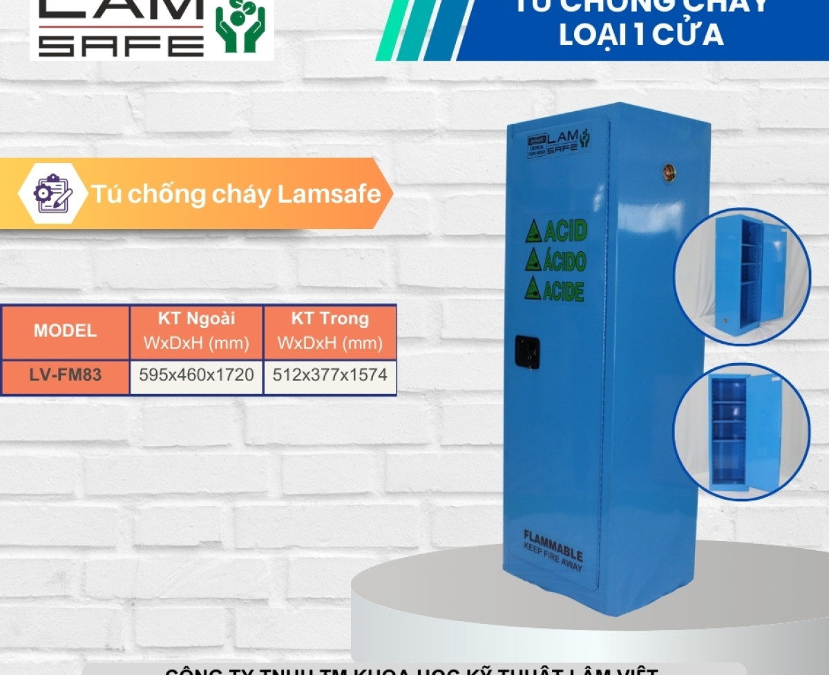 Tủ chống cháy loại 1 cửa Lamsafe