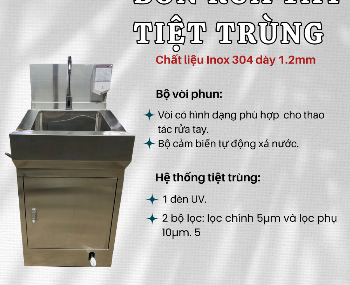 Giới thiệu bồn rửa tay tiệt trùng của Lâm Việt: Giải pháp cho môi trường sạch sẽ và an toàn