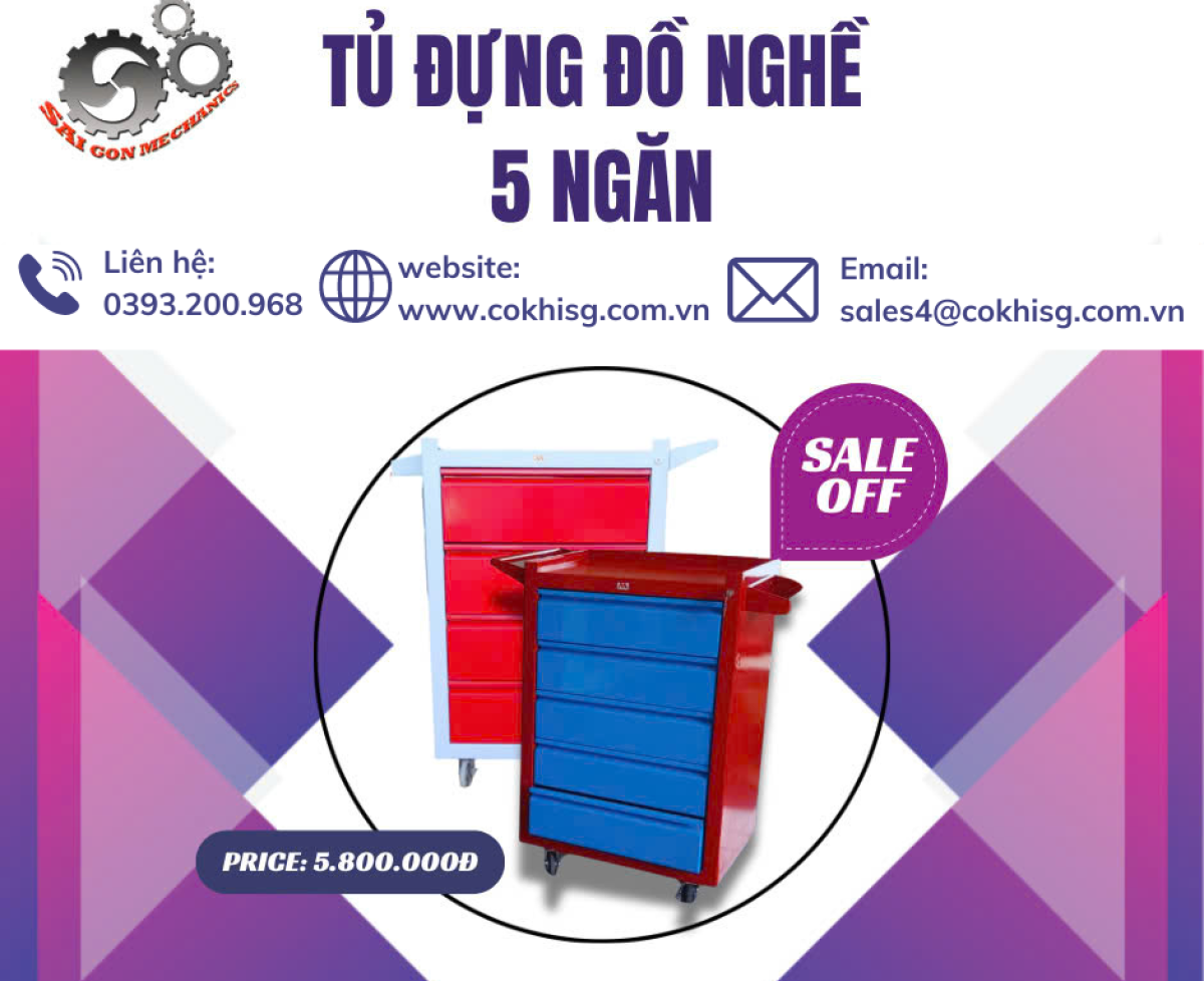ce đẩy dụng cụ đồ nghề 7 ngăn
