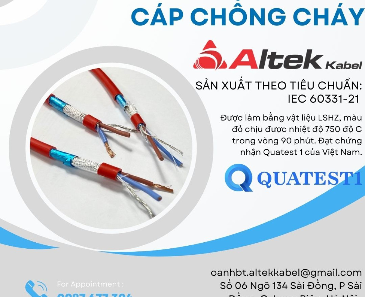 Dây cáp tín hiệu báo cháy chống cháy chống nhiễu 2x1.0mm