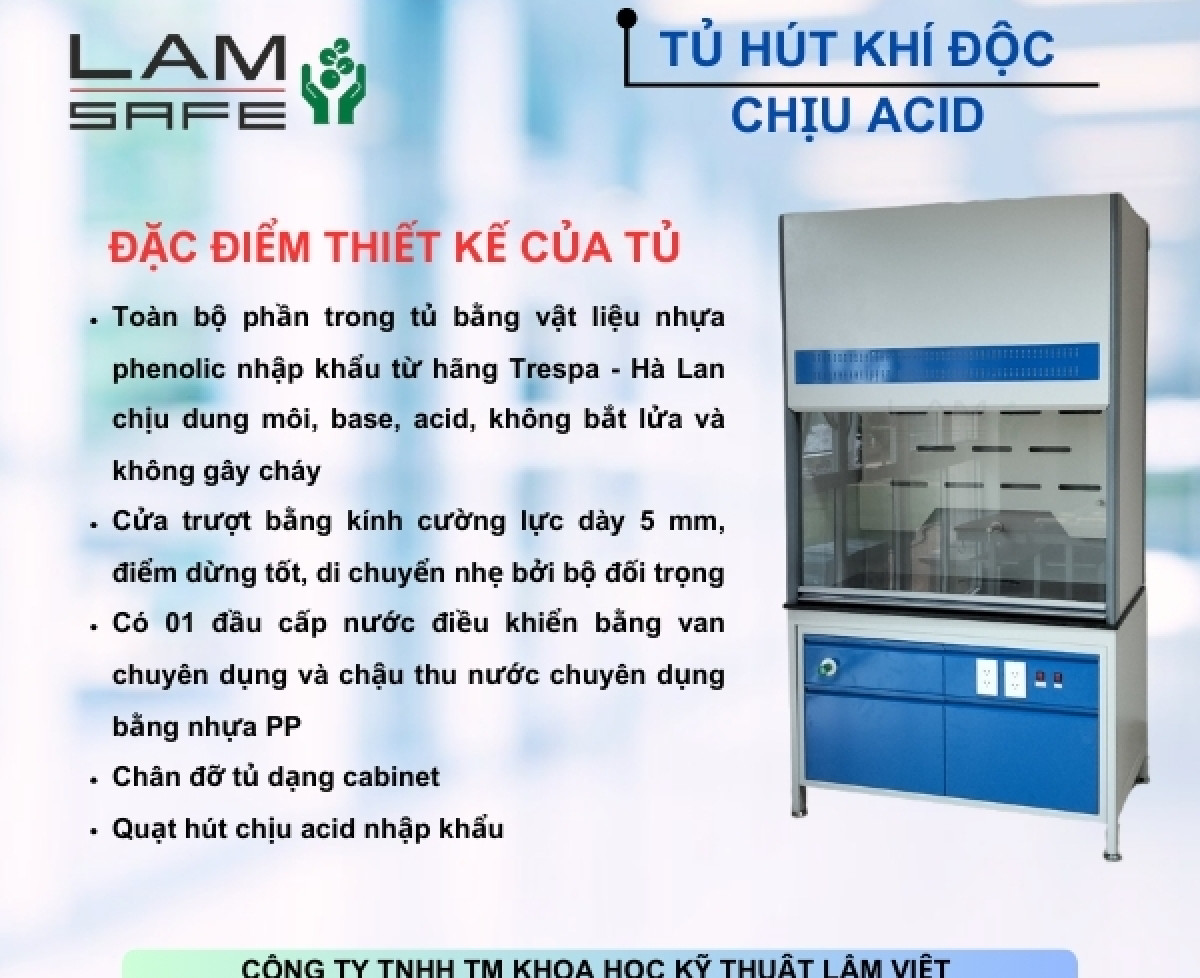 Tủ hút khí độc chịu acid Lamsafe