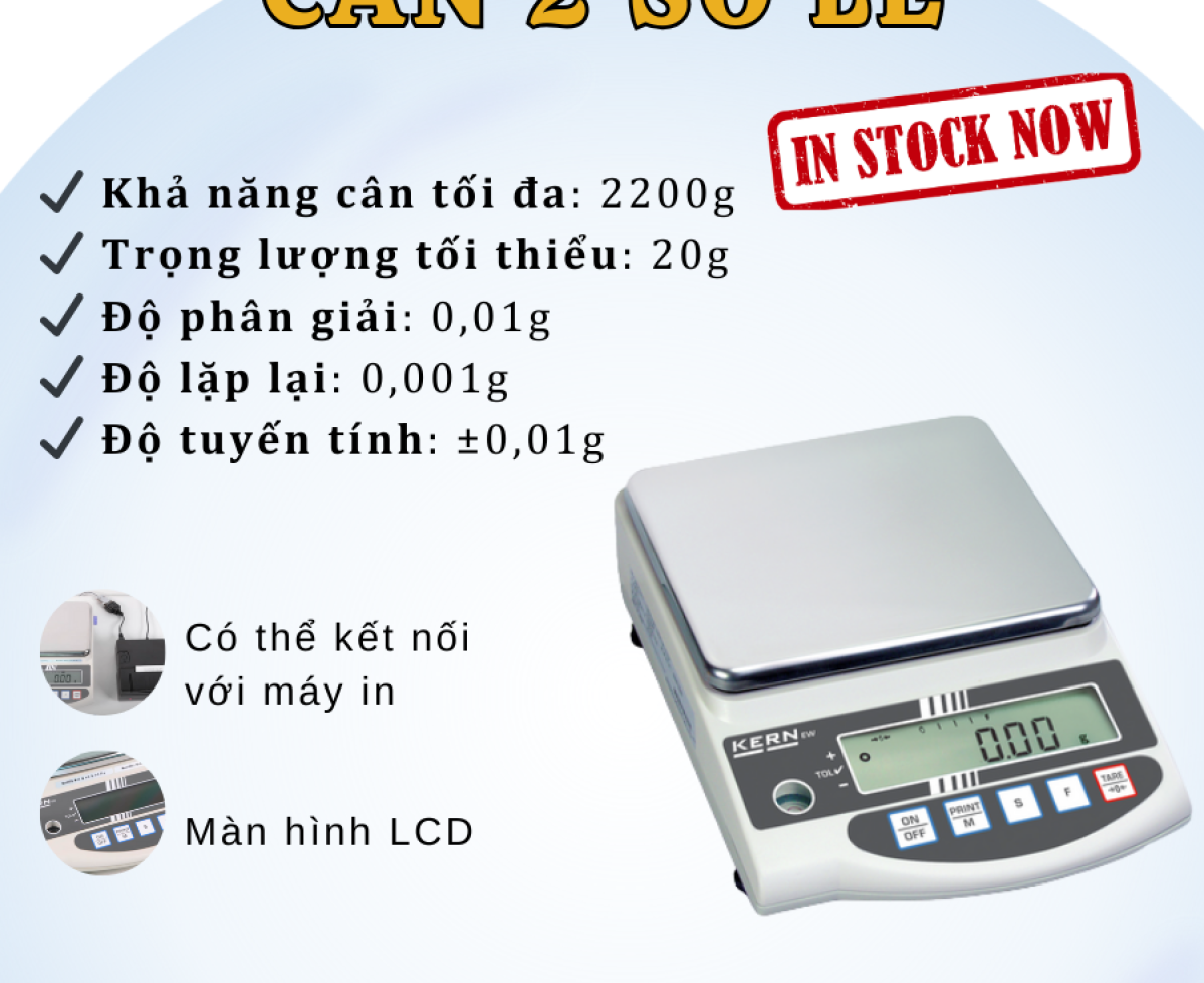 Cân phân tích 2 số lẻ Kern