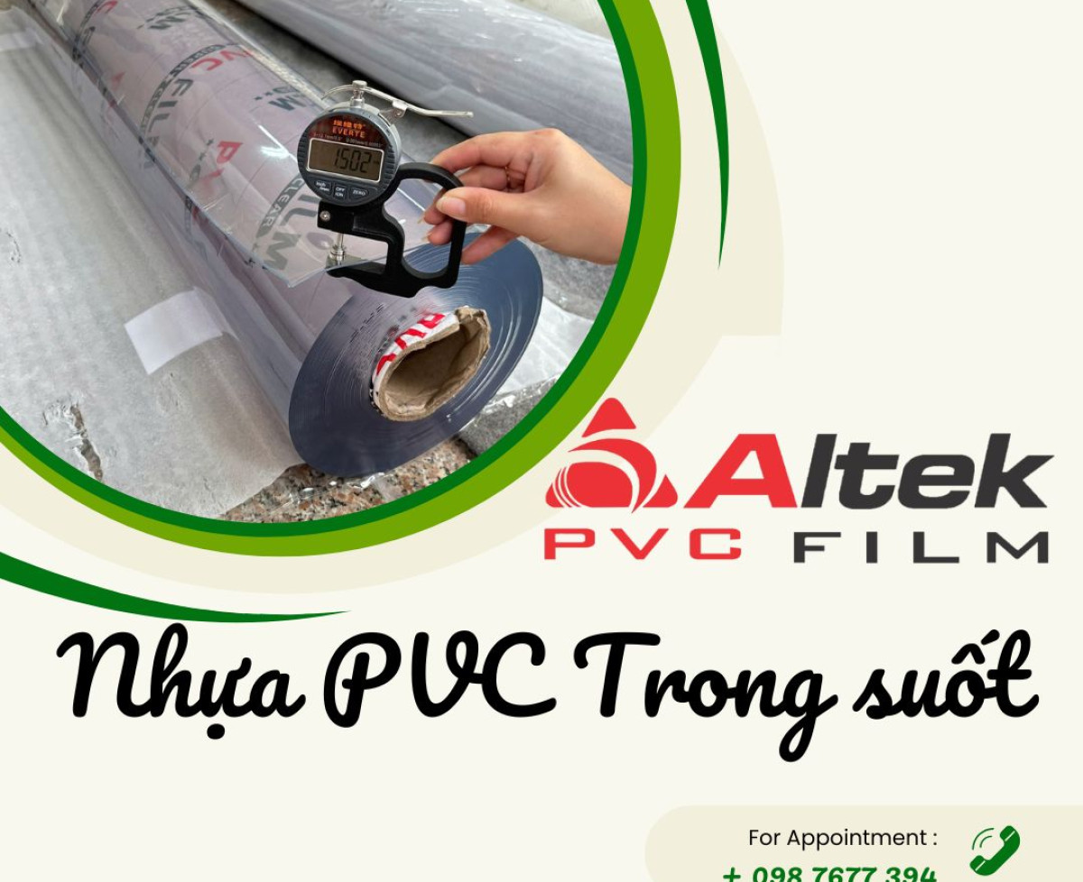 Màng nhựa pvc trong suốt không phun bột 0.5mm