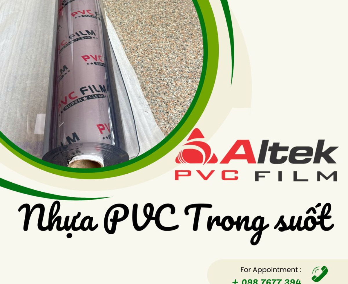 Màng nhựa pvc trong suốt không phun bột 0.5mm