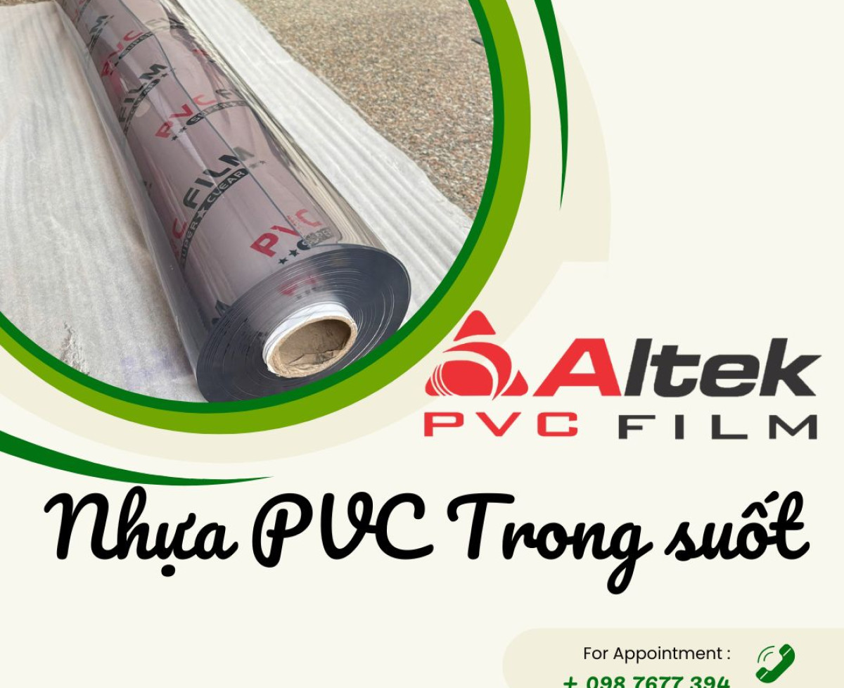 Màng nhựa pvc trong suốt không phun bột 0.5mm