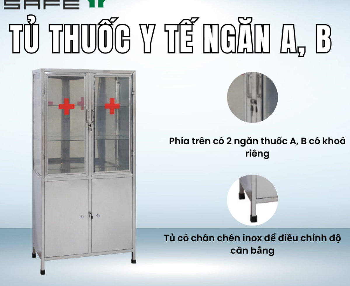 Xe đẩy và tủ thuốc y tế