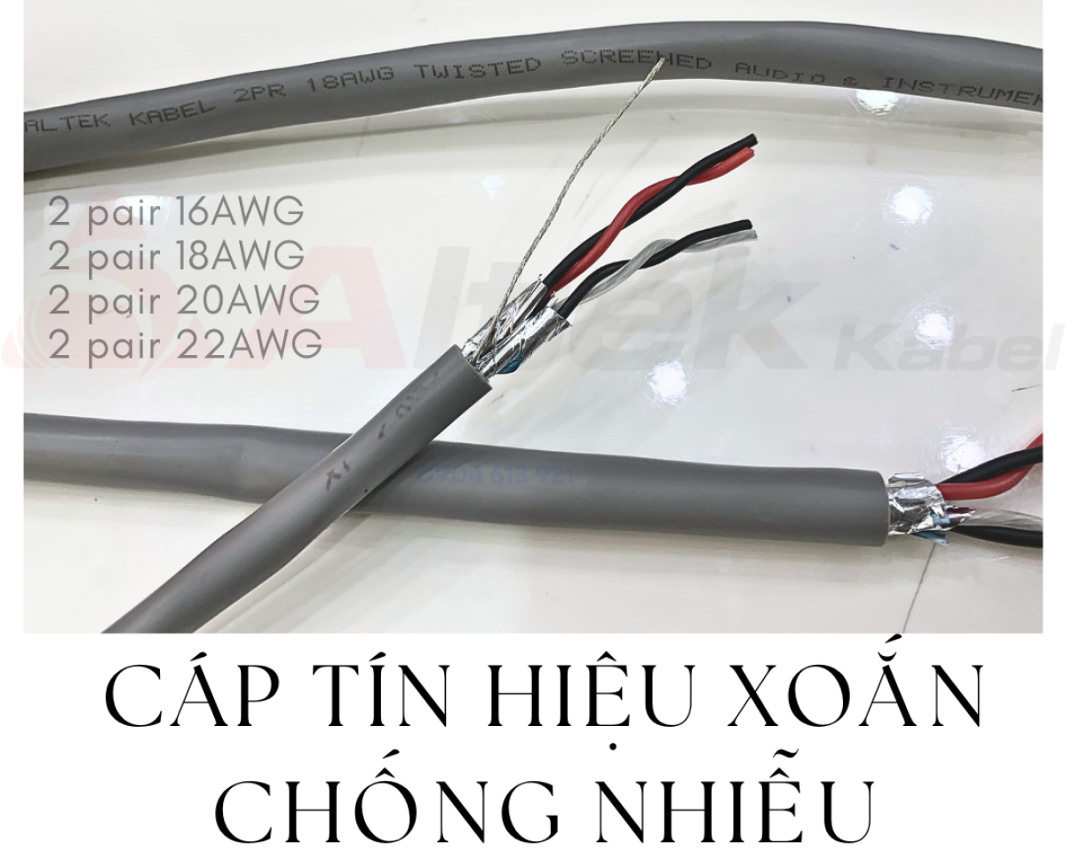 Cáp tín hiệu âm thanh chống nhiễu 2 pair 18AWG/20AWG/22AWG