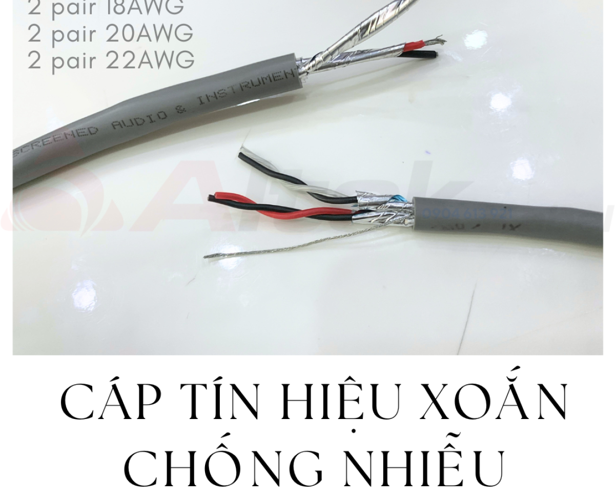 Cáp tín hiệu âm thanh chống nhiễu 2 pair 18AWG/20AWG/22AWG