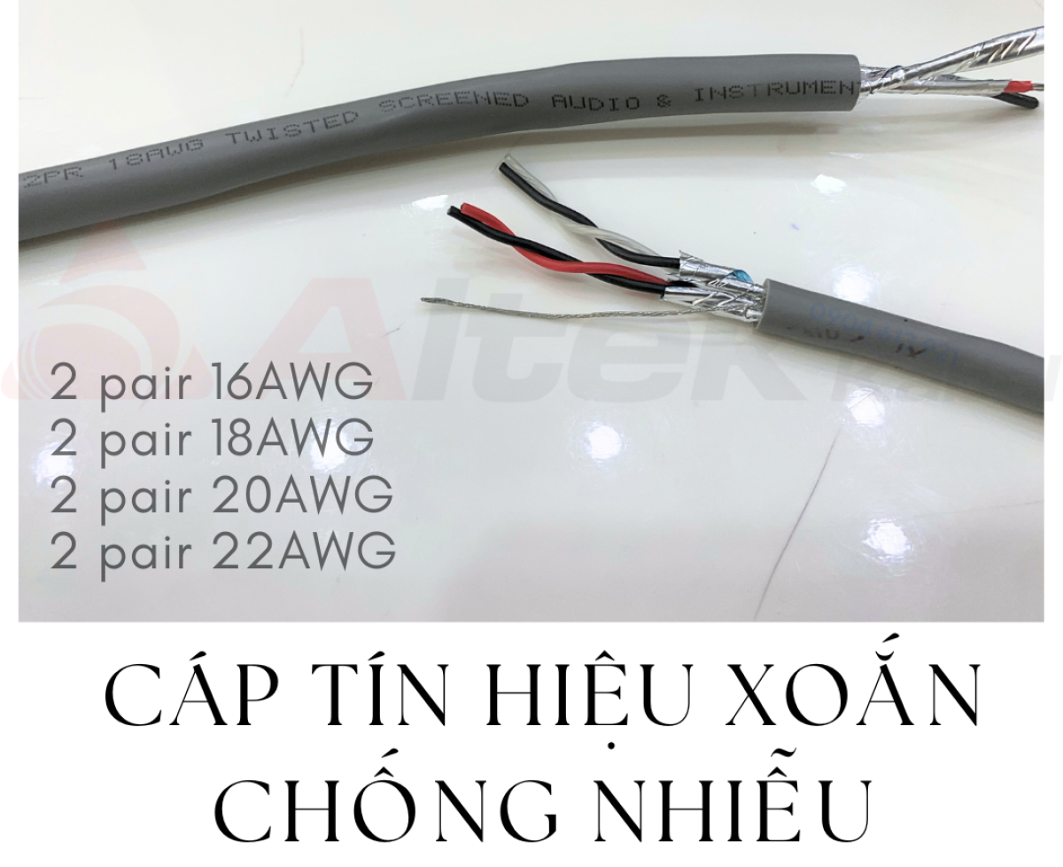 Cáp tín hiệu âm thanh chống nhiễu 2 pair 18AWG/20AWG/22AWG