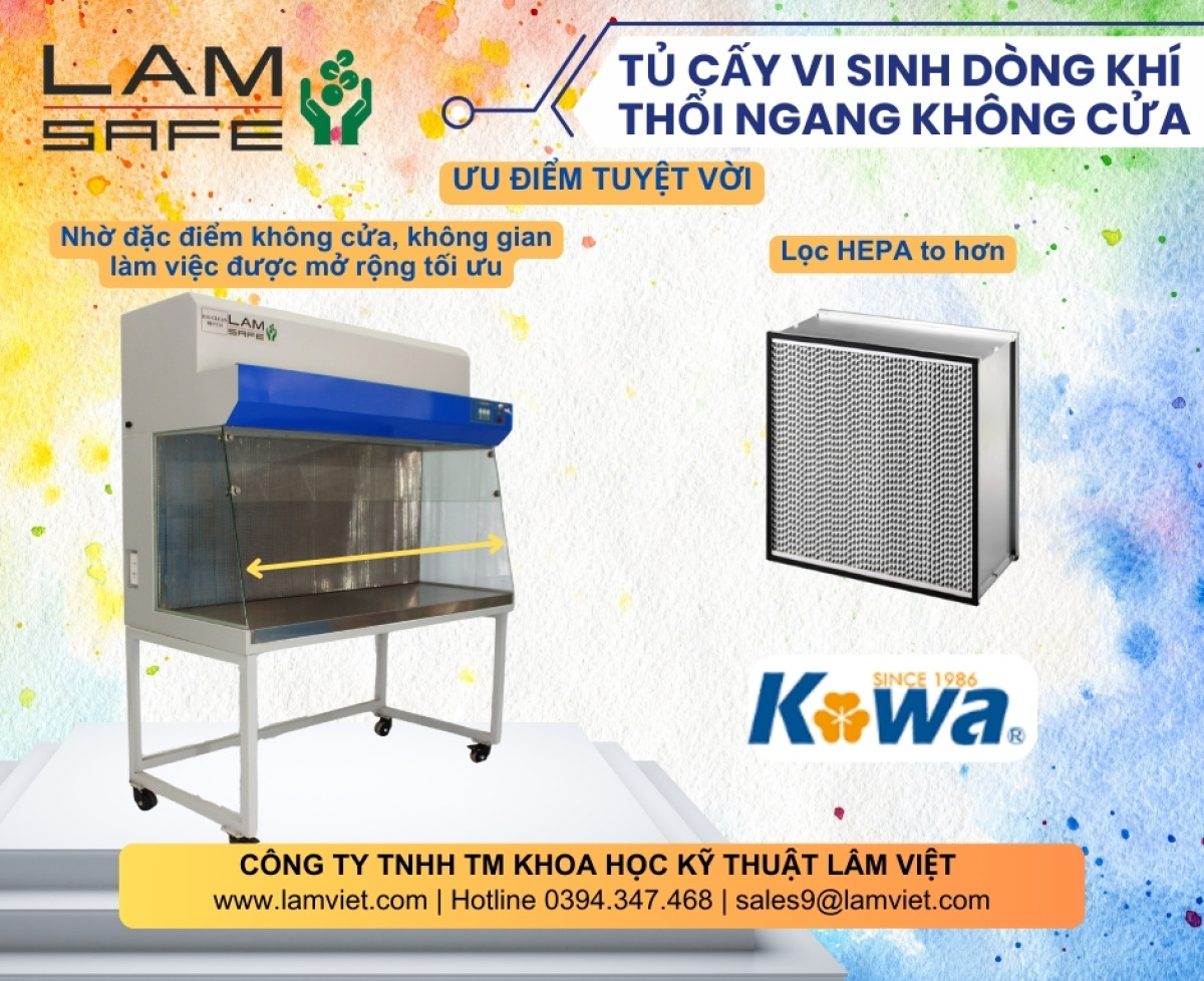 Tủ cấy vi sinh dòng khí thổi ngang không cửa