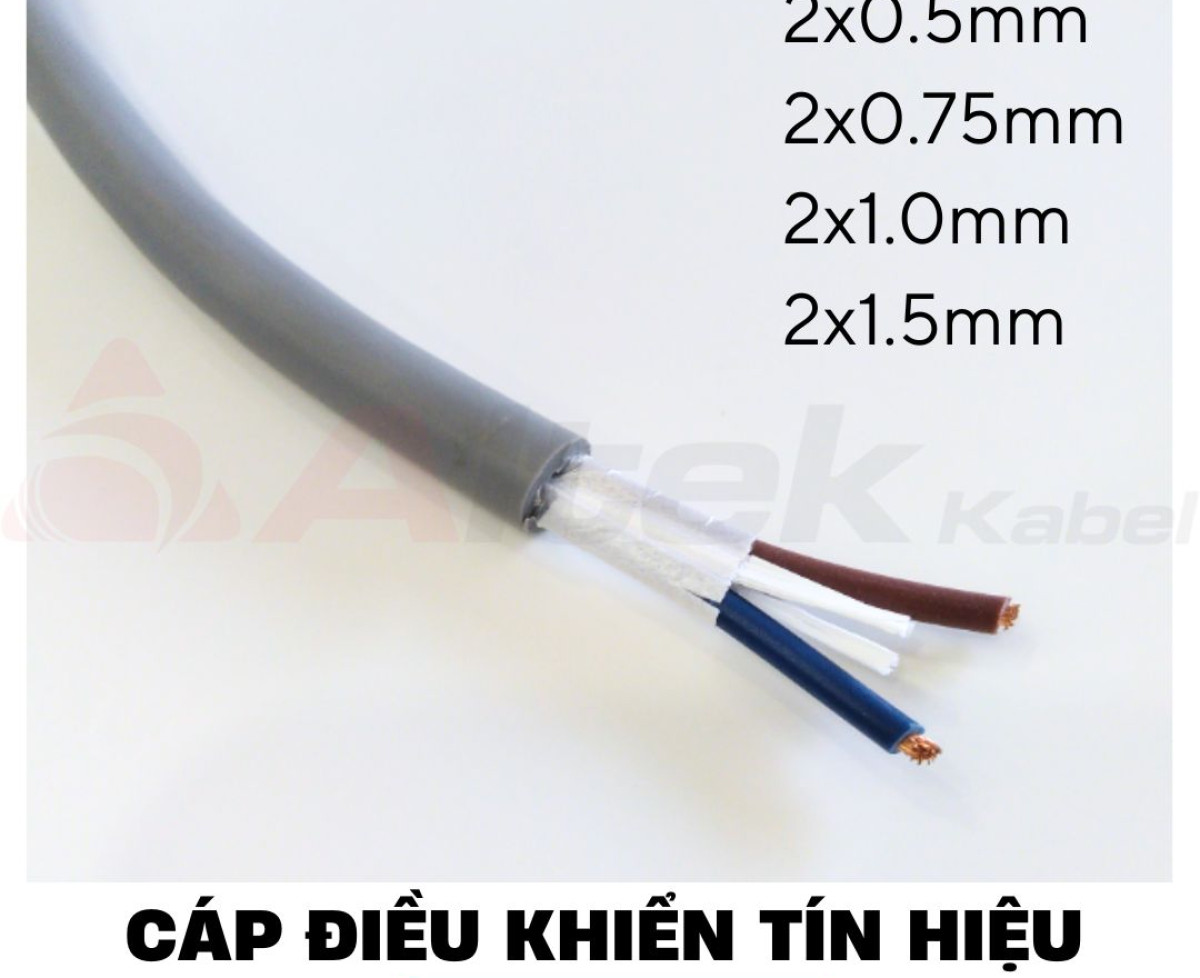 Cáp điện 2 lõi, cáp điều khiển 2x1.5mm lưới chống nhiễu Altek Kabel