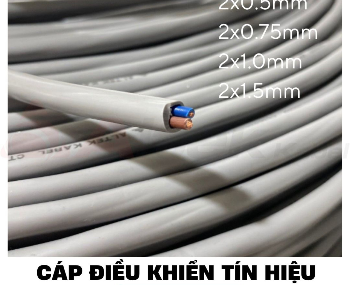 Cáp điện 2 lõi, cáp điều khiển 2x1.5mm lưới chống nhiễu Altek Kabel