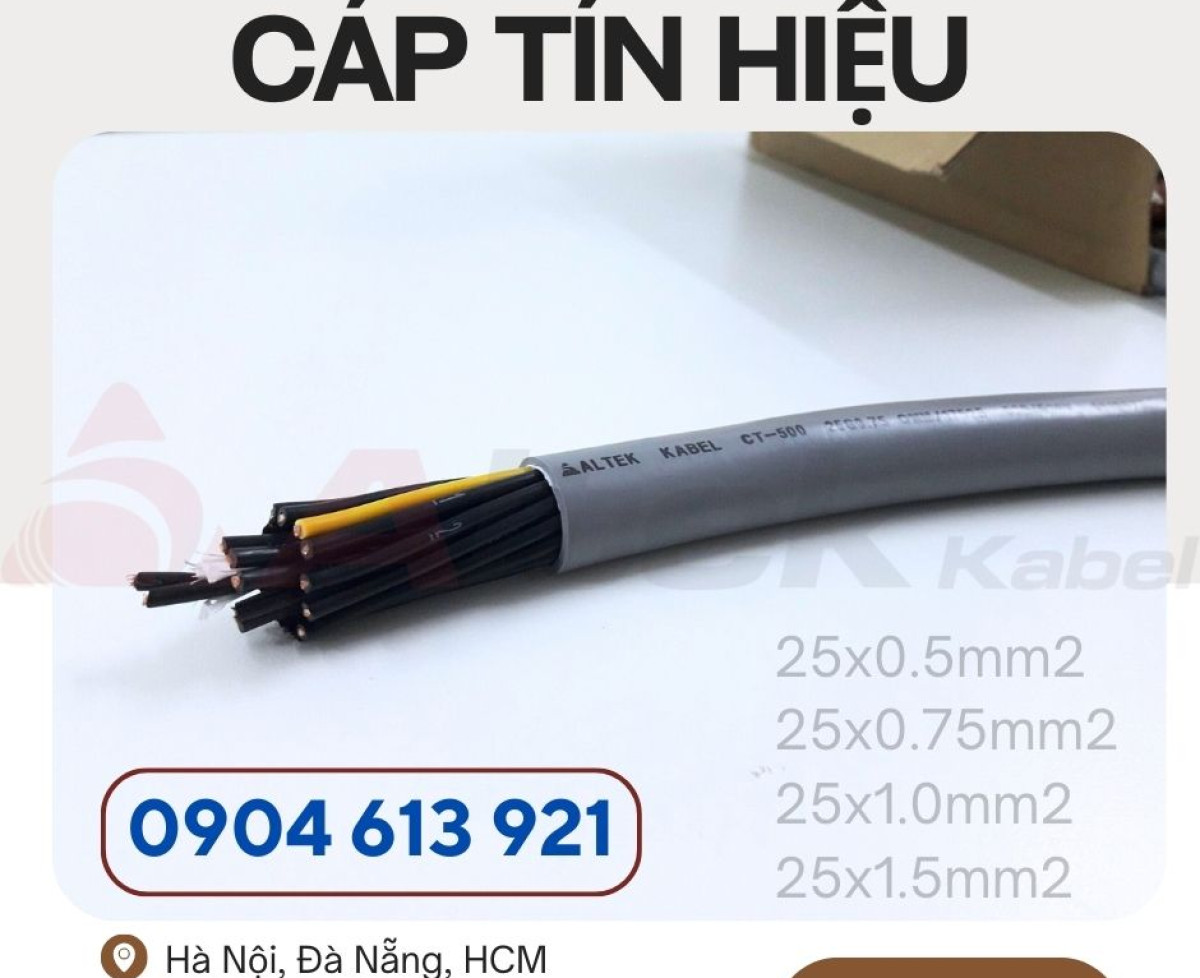 Dây cáp điện 25 lõi, cáp tín hiệu 25x1.0mm RVVP chống nhiễu Altek Kabel