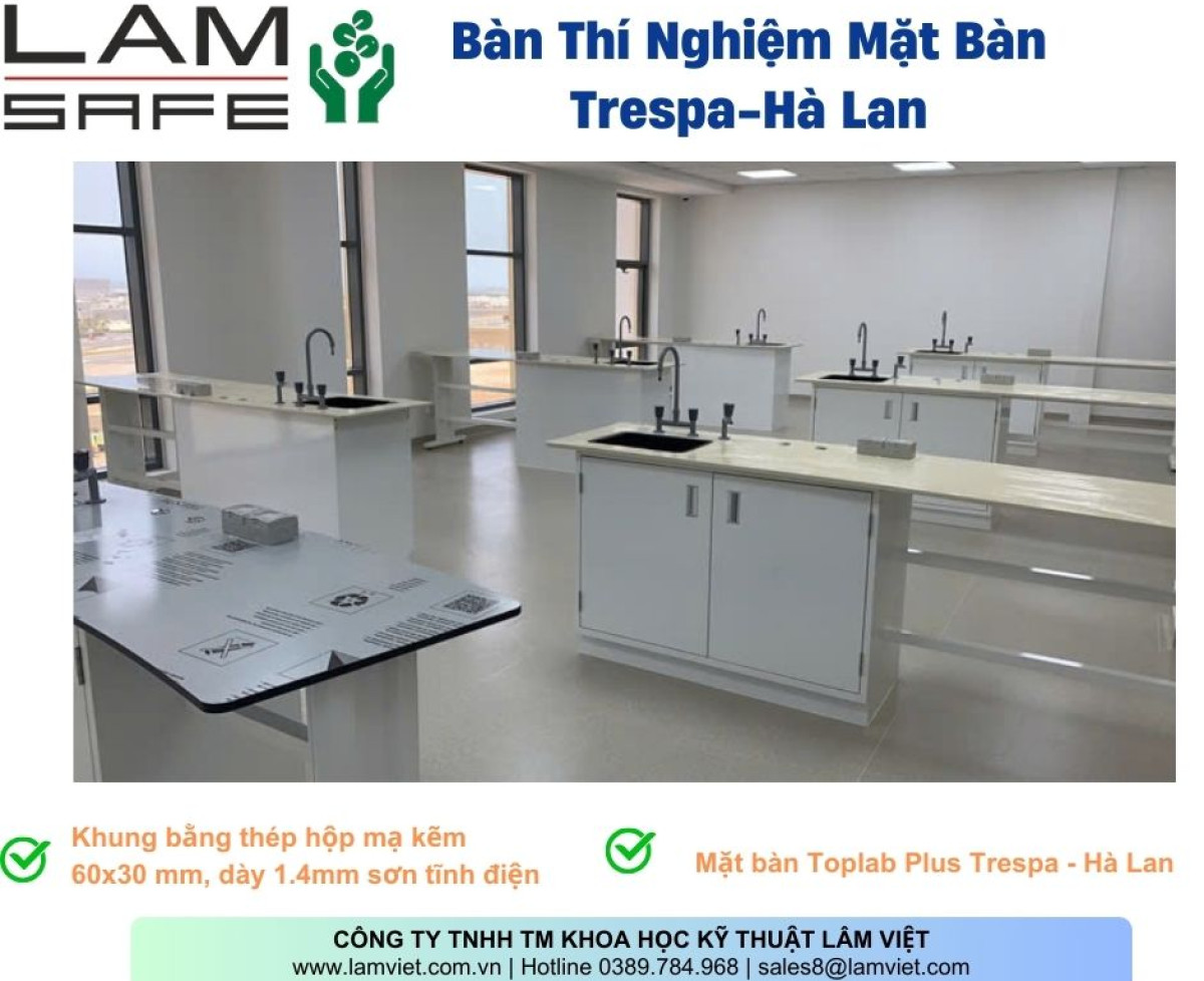 Bàn thí nghiệm Trespa-Hà Lan - Thương Hiệu Lamsafe