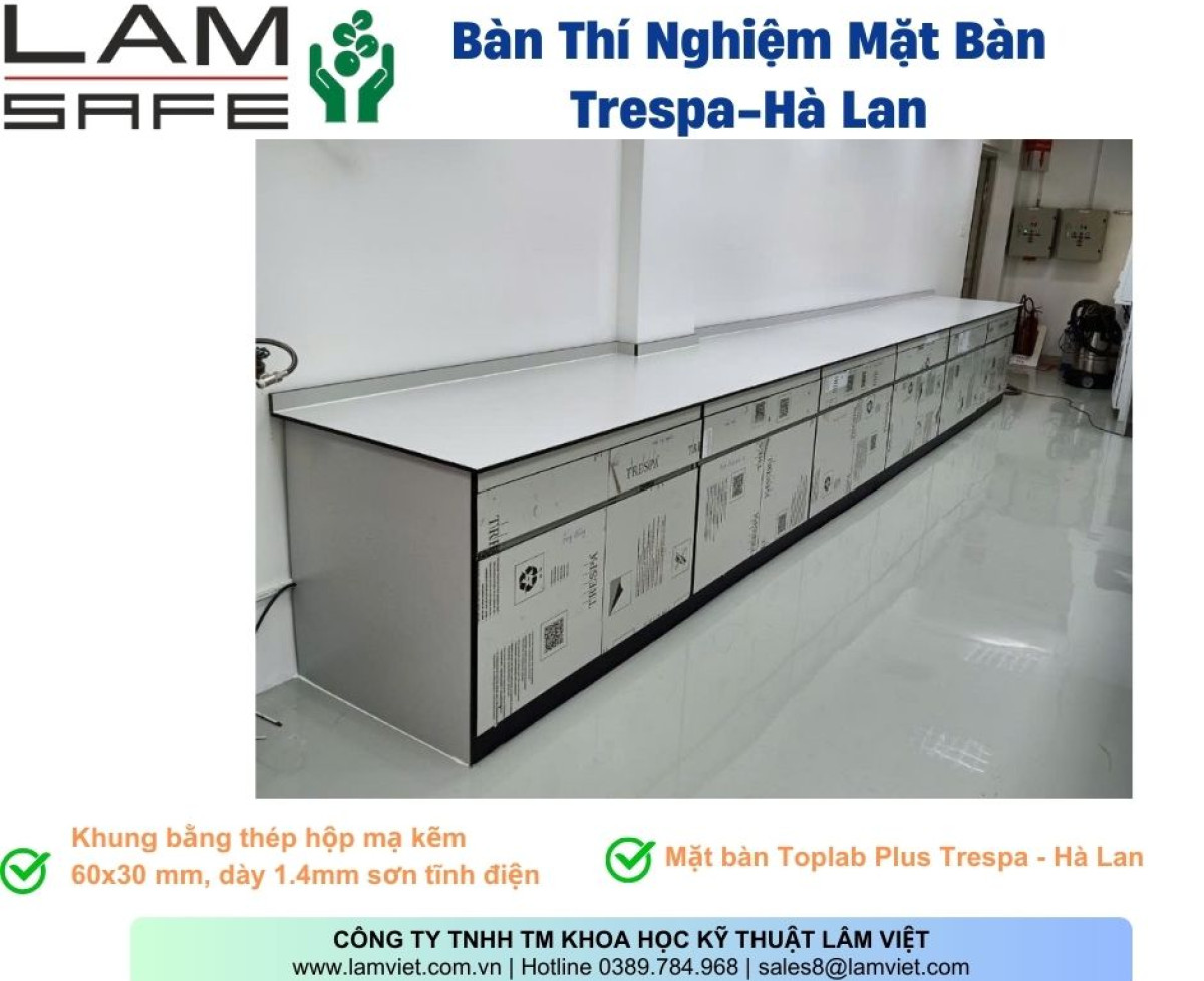 Bàn thí nghiệm Trespa-Hà Lan - Thương Hiệu Lamsafe