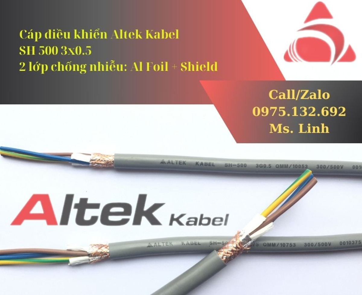 Cáp điều khiển 2 lớp chống nhiễu Altek Kabel 3x0.5mm2