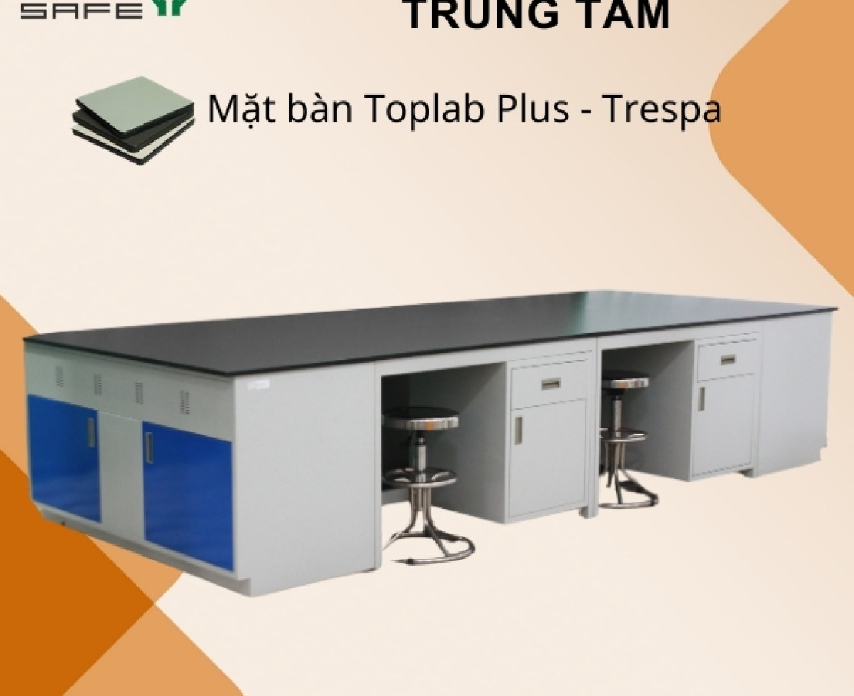 Bàn thí nghiệm trung tâm mặt bàn Trespa Lamsafe