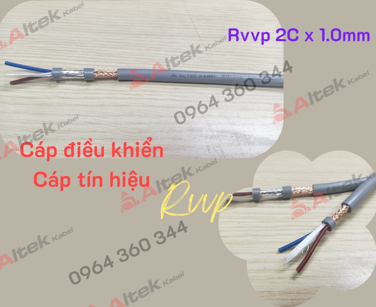 Cáp điều khiển PVC 2 lõi chống nhiễu/không chống nhiễu