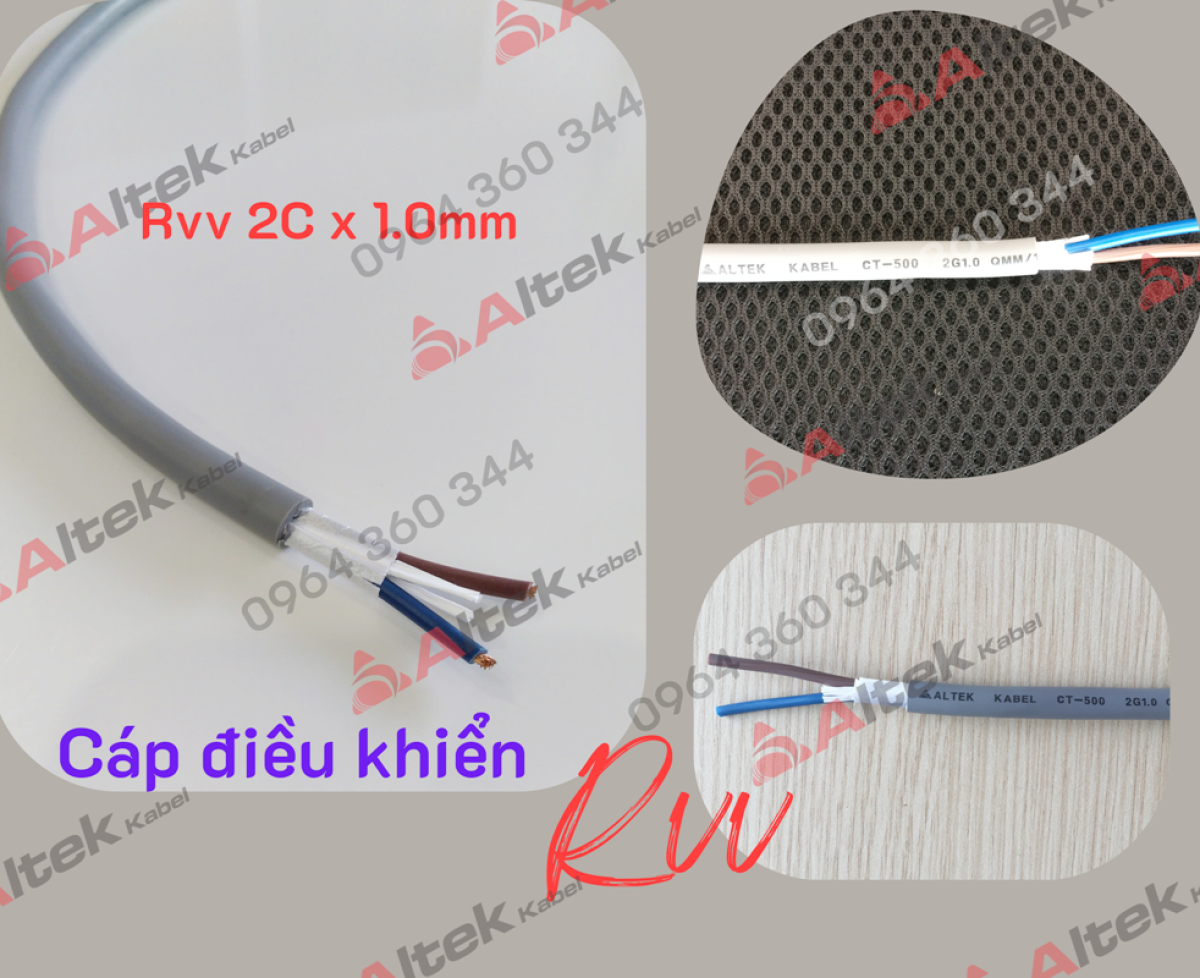 Cáp điều khiển PVC 2 lõi chống nhiễu/không chống nhiễu