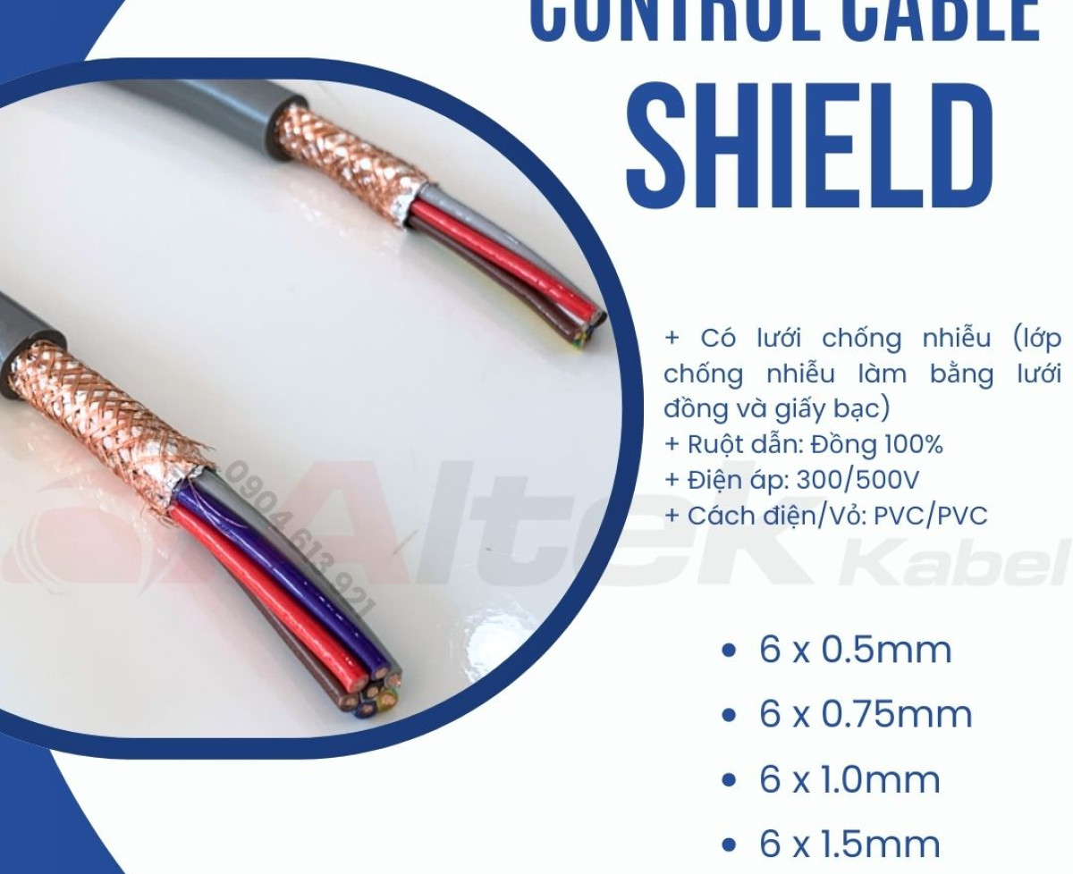 Cáp điều khiển chống nhiễu 6x0.75mm Altek Kabel