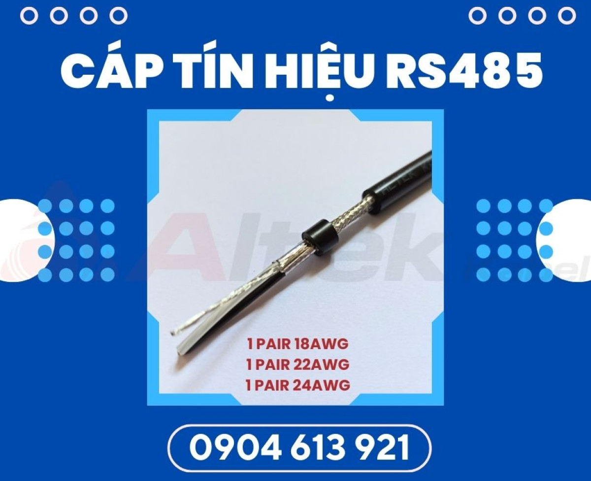 Cáp tín hiệu RS485 vặn xoắn chống nhiễu Altek Kabel 1 pair 18AWG