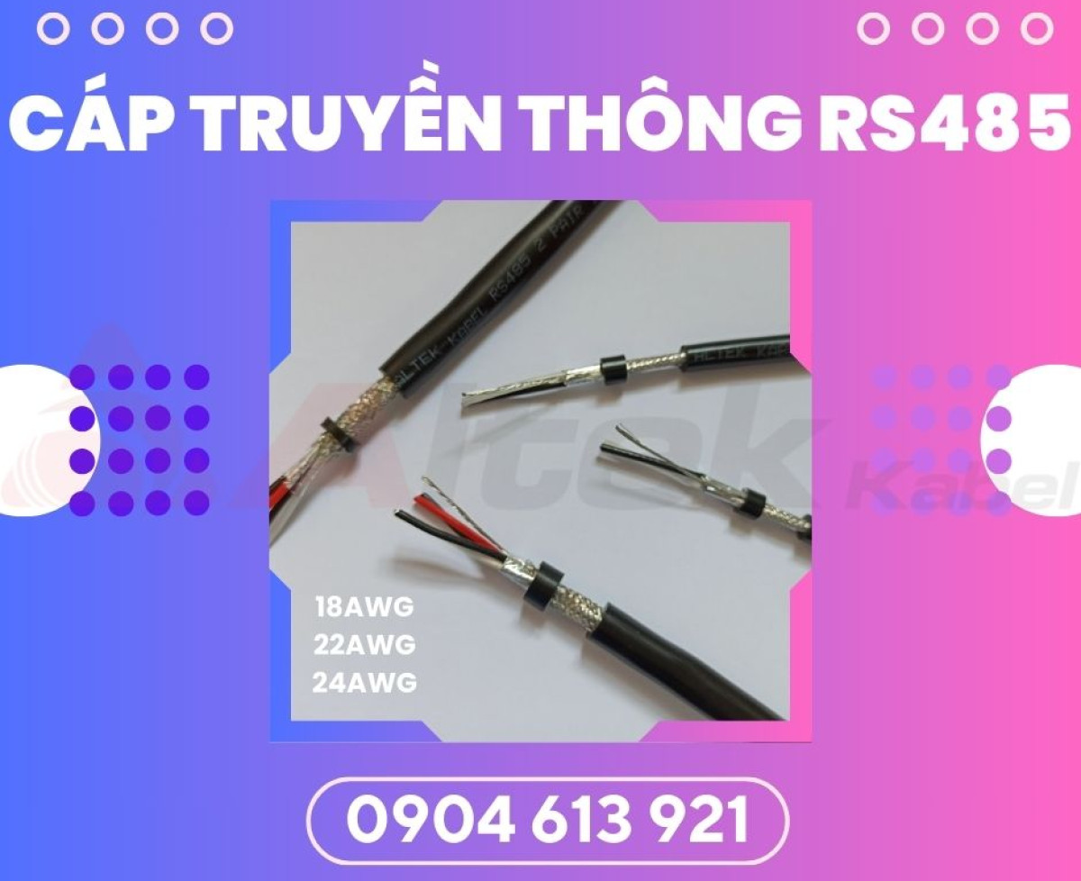 Cáp tín hiệu RS485 vặn xoắn chống nhiễu Altek Kabel 1 pair 18AWG