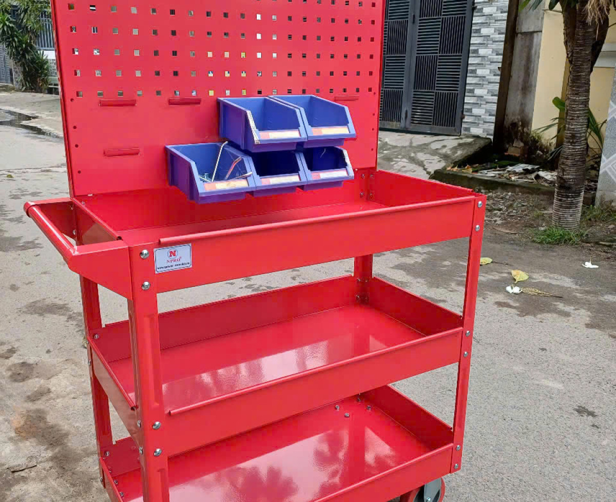 Big Sale  XE ĐẨY ĐỒ NGHỀ 3 NGĂN CÓ GIÁ TREO TIỆN LỢI - MỚI 100%