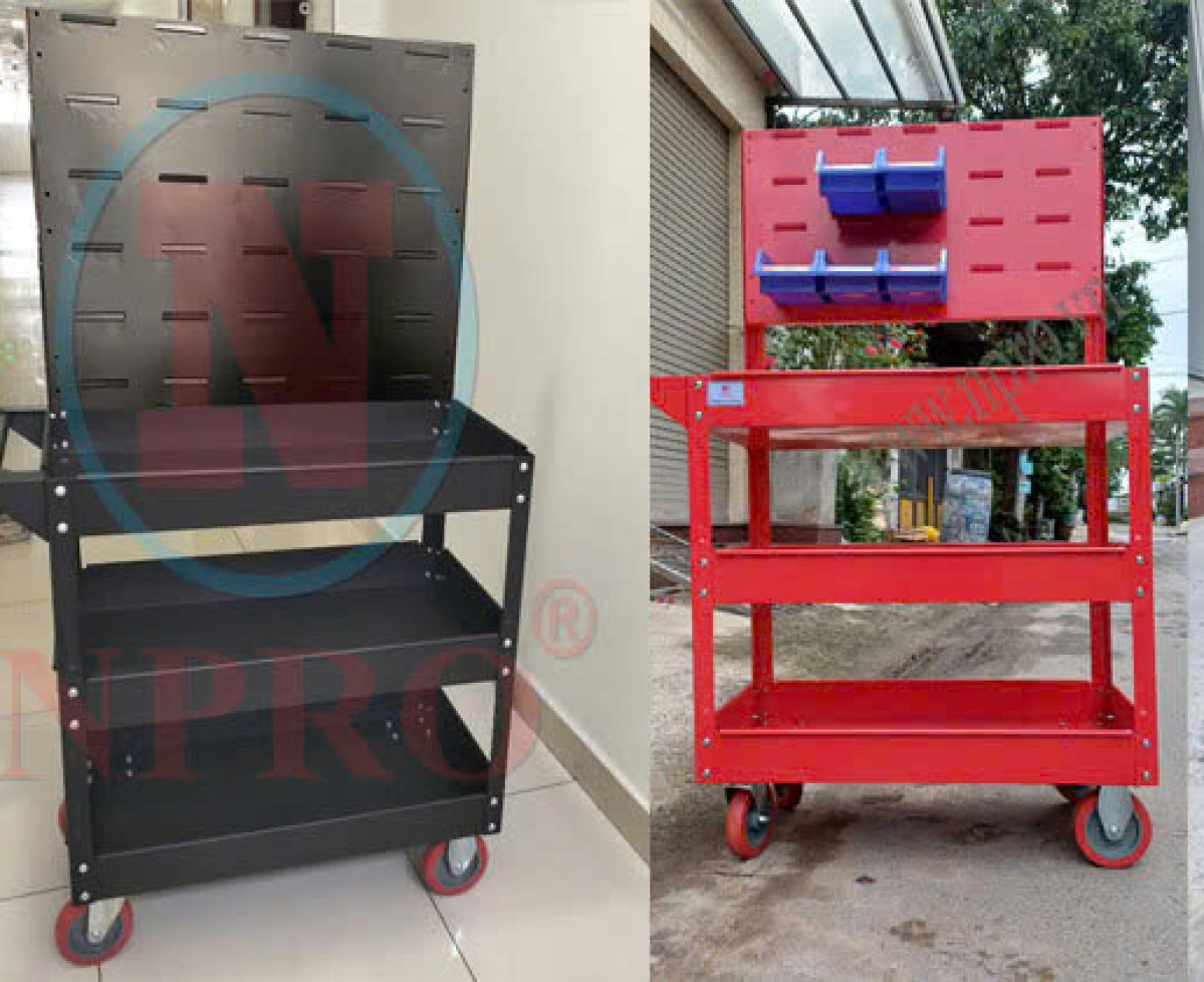 Big Sale  XE ĐẨY ĐỒ NGHỀ 3 NGĂN CÓ GIÁ TREO TIỆN LỢI - MỚI 100%