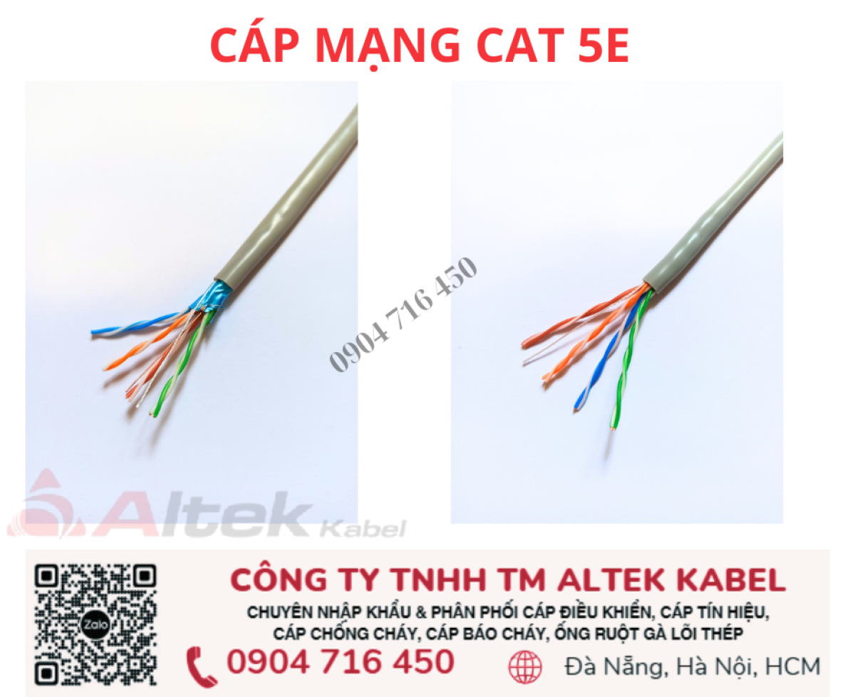 Cáp mạng Cat 5E UTP FTP Altek Kabel