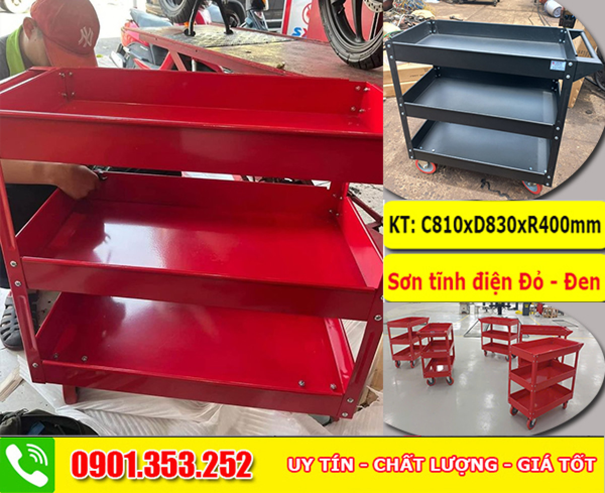 Xe đẩy dụng cụ NPRO 81cm  - 3 Ngăn
