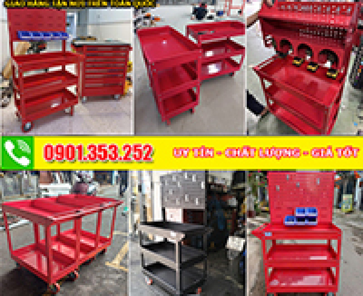 Xe đẩy dụng cụ NPRO 81cm  - 3 Ngăn