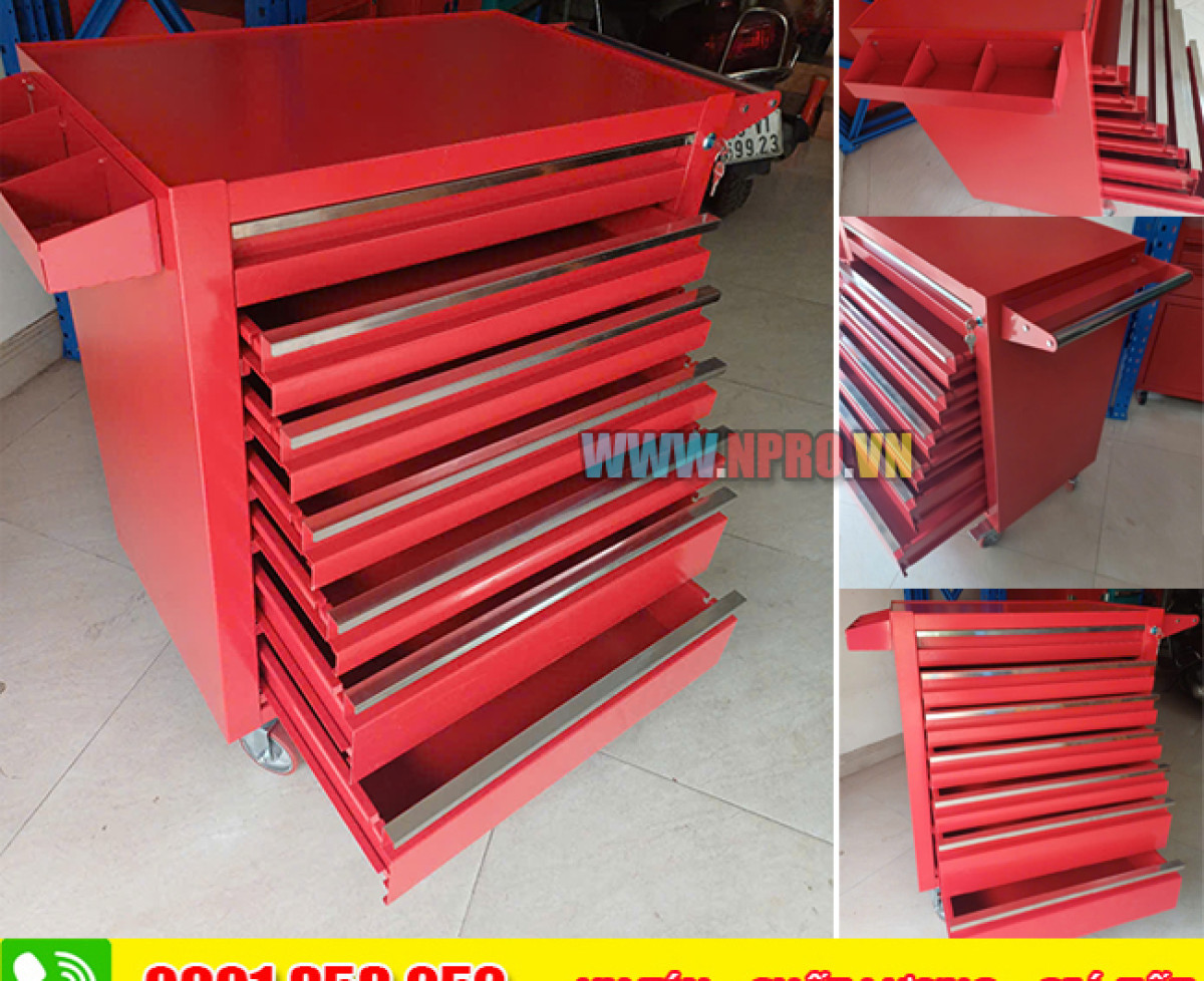 Tủ dụng cụ đồ nghề 7 ngăn màu đỏ