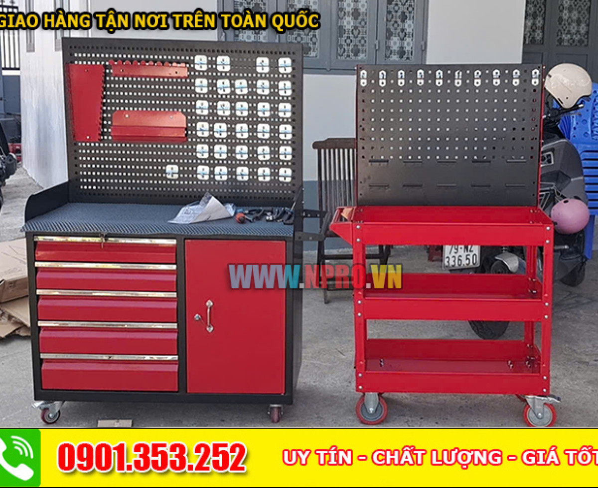 Tủ dụng cụ đồ nghề 150cm - 6 ngăn màu đỏ đen