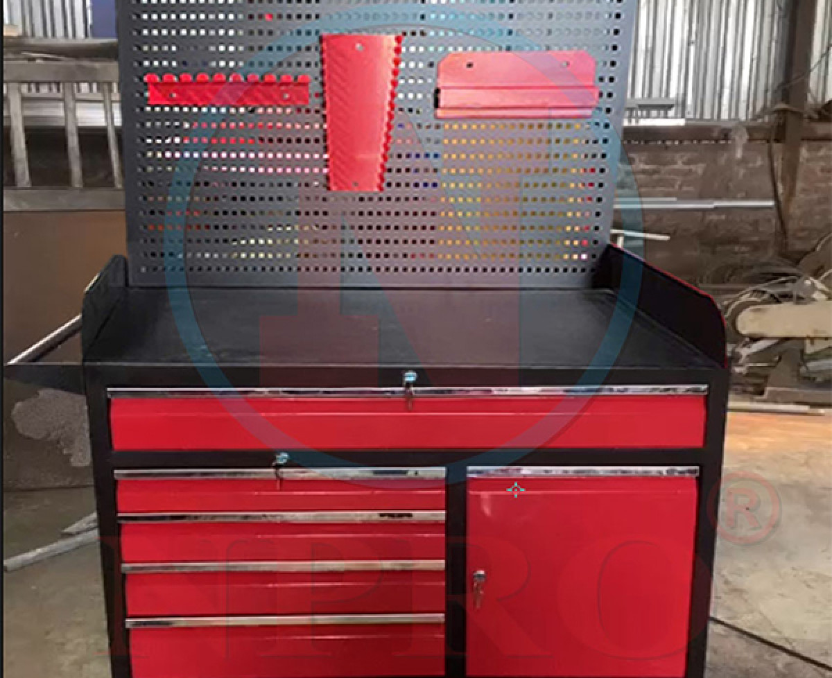 Tủ dụng cụ đồ nghề 150cm - 6 ngăn màu đỏ đen