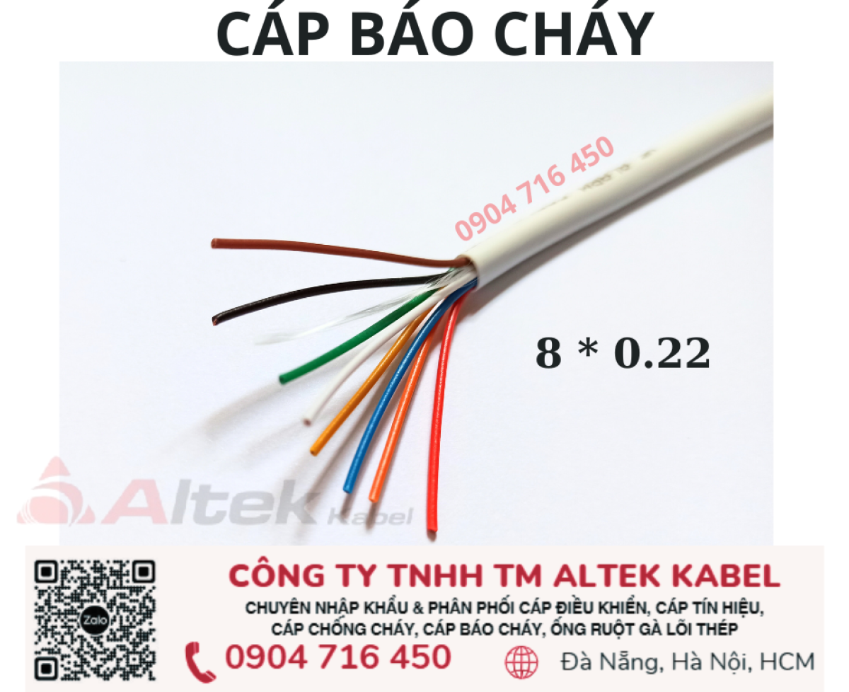Cáp tín hiệu báo cháy 8x0.22mm Altek Kabel Đà Nẵng, Hà Nội, Sài Gòn