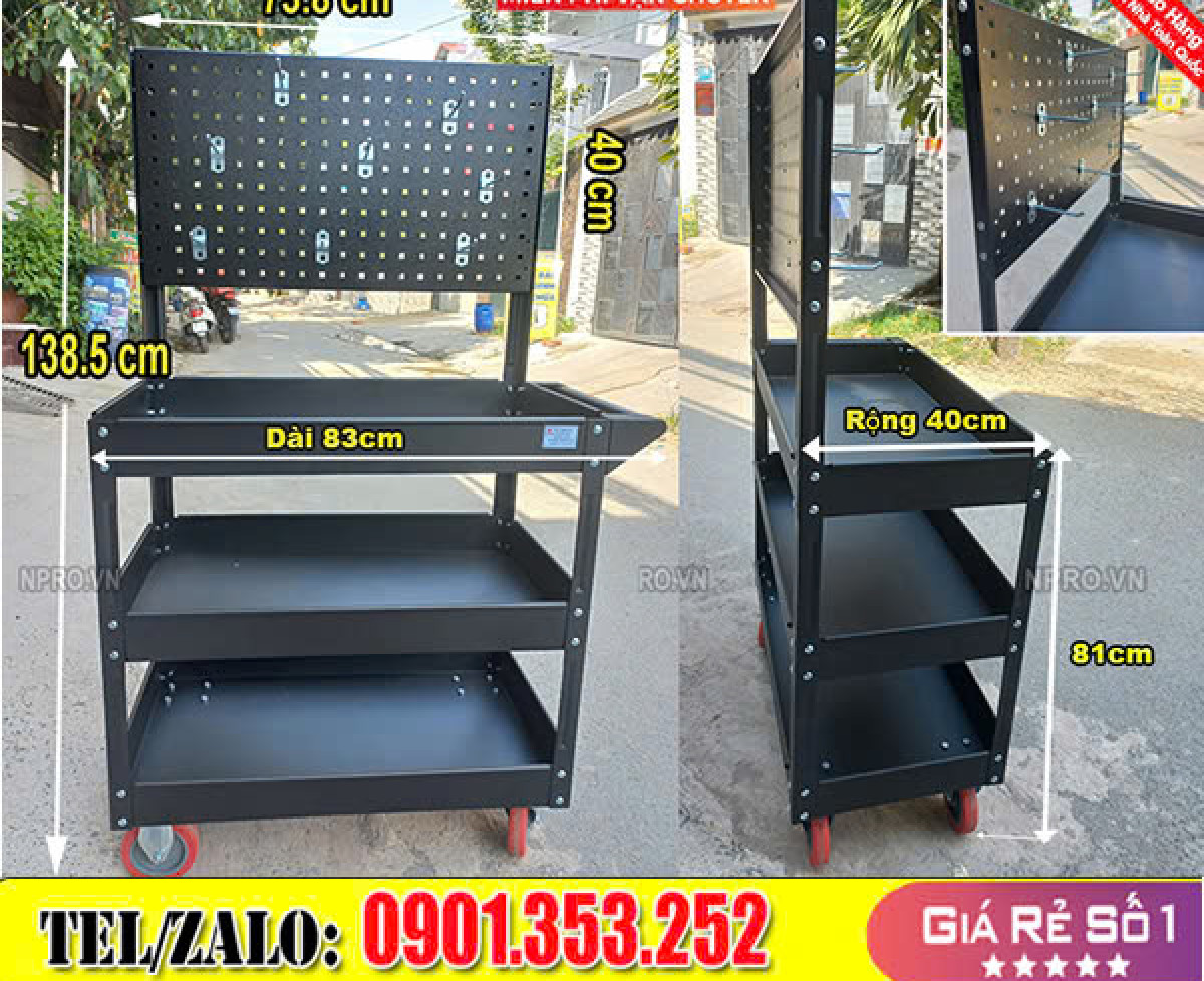 XE ĐẨY ĐỒ NGHỀ 3 NGĂN NPRO