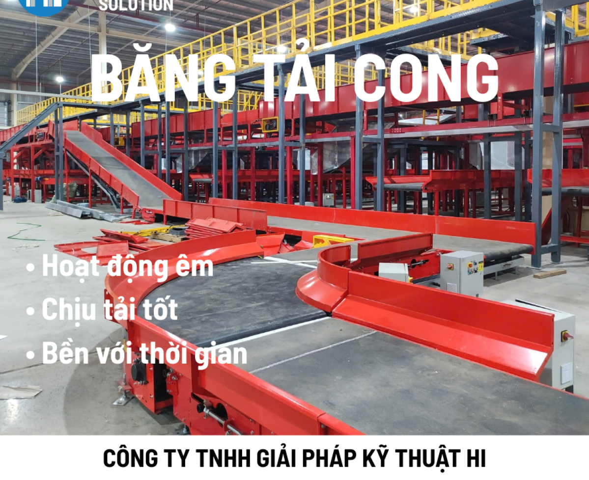 Băng tải cong sử dụng belt PVK