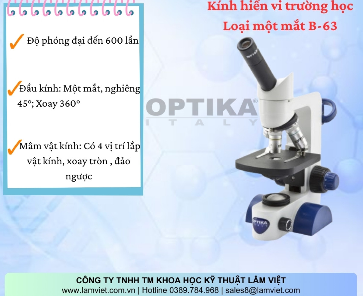 Kính Hiển Vi B-60 Series từ Optika Italy