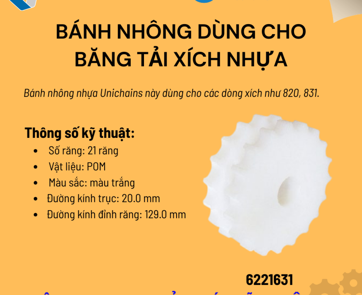 Bánh nhông dùng cho băng tải xích nhựa