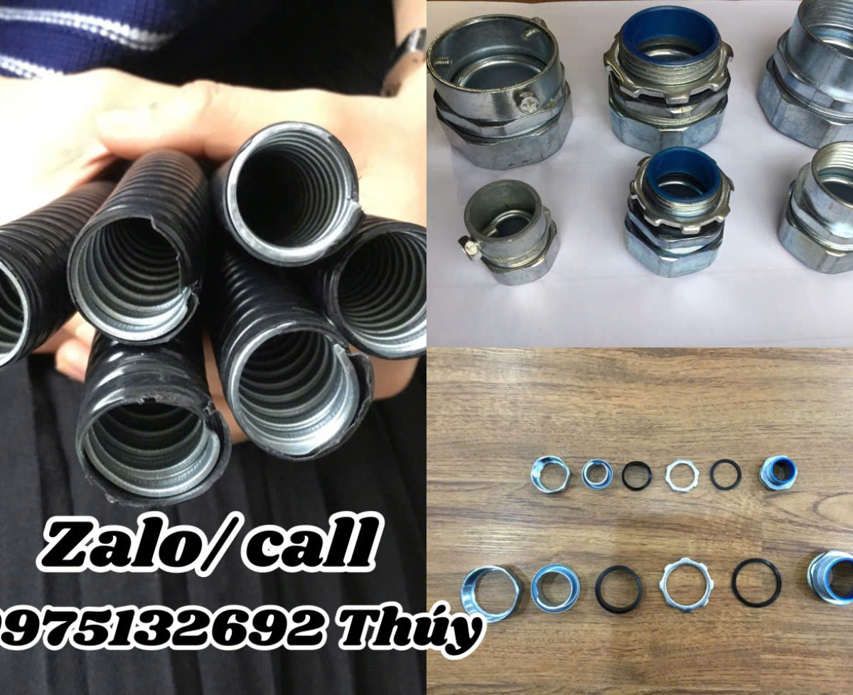 Ống ruột gà lõi thép bọc nhựa PVC luồn dây điện/Đầu nối ống ruột gà