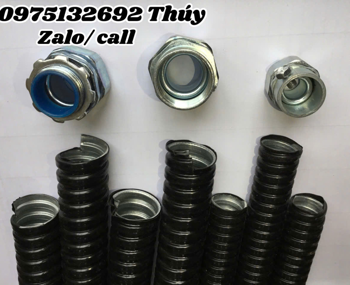 Ống ruột gà lõi thép bọc nhựa PVC luồn dây điện/Đầu nối ống ruột gà