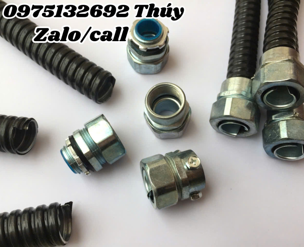 Ống ruột gà lõi thép bọc nhựa PVC luồn dây điện/Đầu nối ống ruột gà