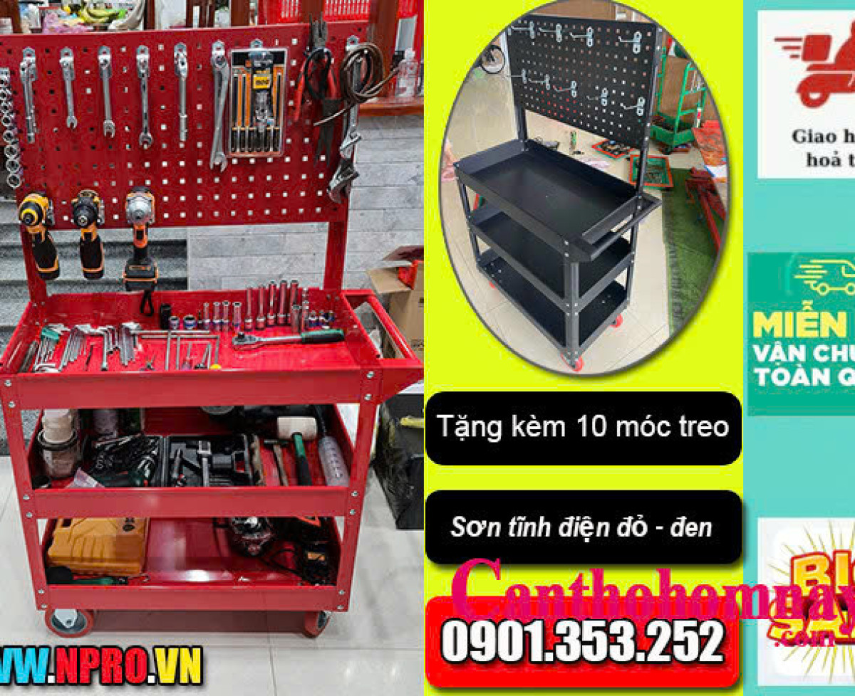 Xe Đẩy Đồ Nghề / Tủ Đựng Dụng Cụ Sửa Xe Chuyên Nghiệp