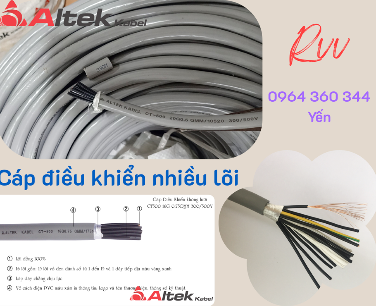 Cáp điều khiển, cáp tín hiệu Altek Kabel chống nhiễu SH-500