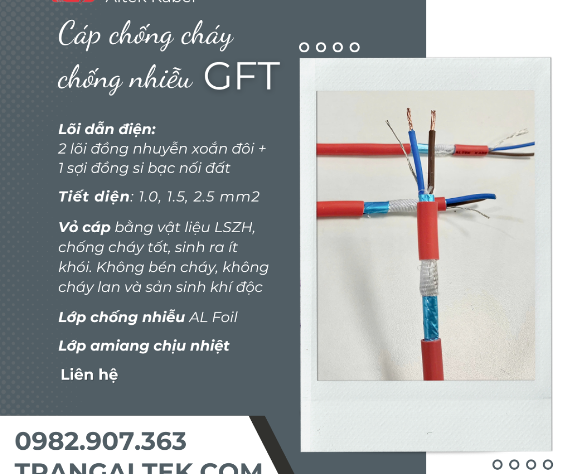 Cáp chống cháy 0.75mm² GFT Altek Kabel – Giải pháp an toàn cho hệ thống báo cháy